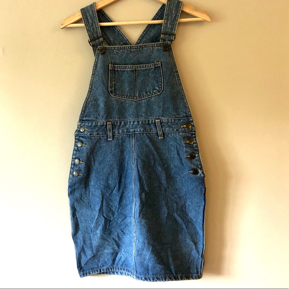 Denim overall dress